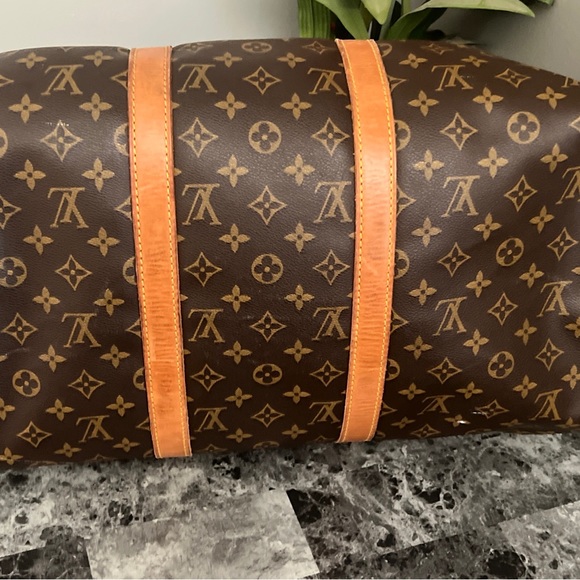 Authentic Louis Vuitton monogram Keepall 50 Boston Bag Luggage Tag Poignet Lock - Picture 11 of 14